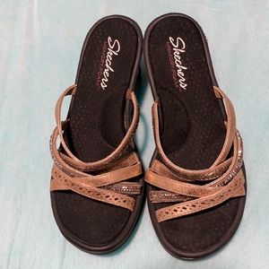 Sketchers memory foam wedge heels.